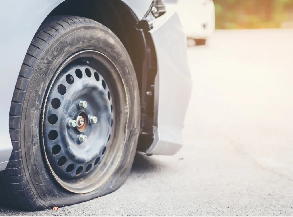 Tyre burst on A roads UK